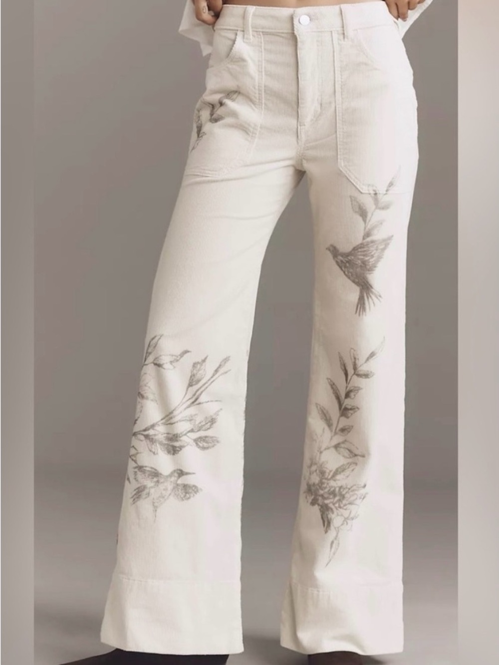 Pilcro The Rylan Relaxed High-Rise Flare Corduroy Jeans Soft cream Size 27
